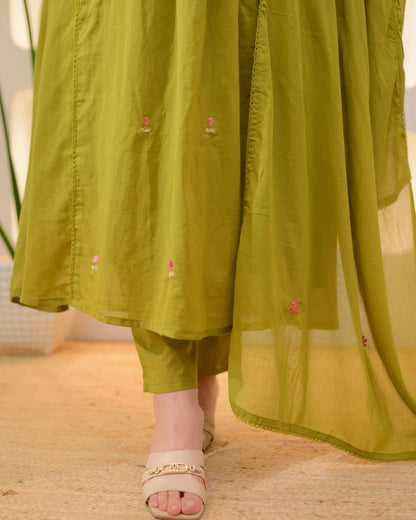 The Blooming Floral Embroidered Suit Set