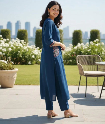 Anvika Royal Neel Kurti Pant Set