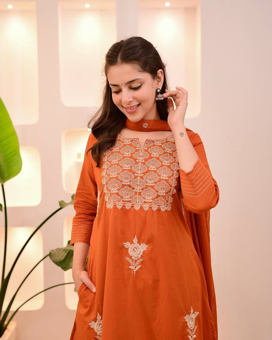Noor-e-Kesariya Cotton Suit Set