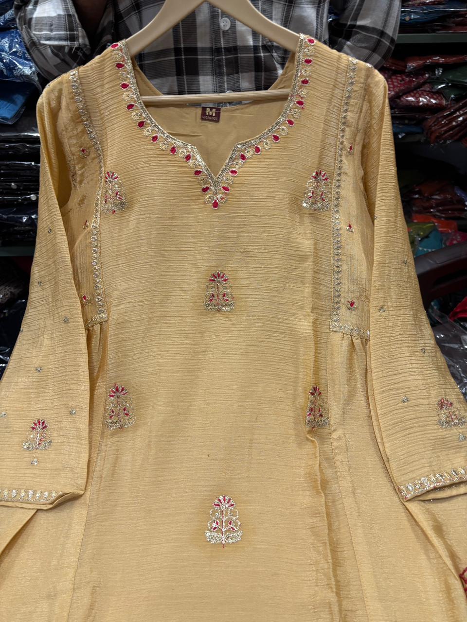 Zunaira Mustard Glow Chinon Set