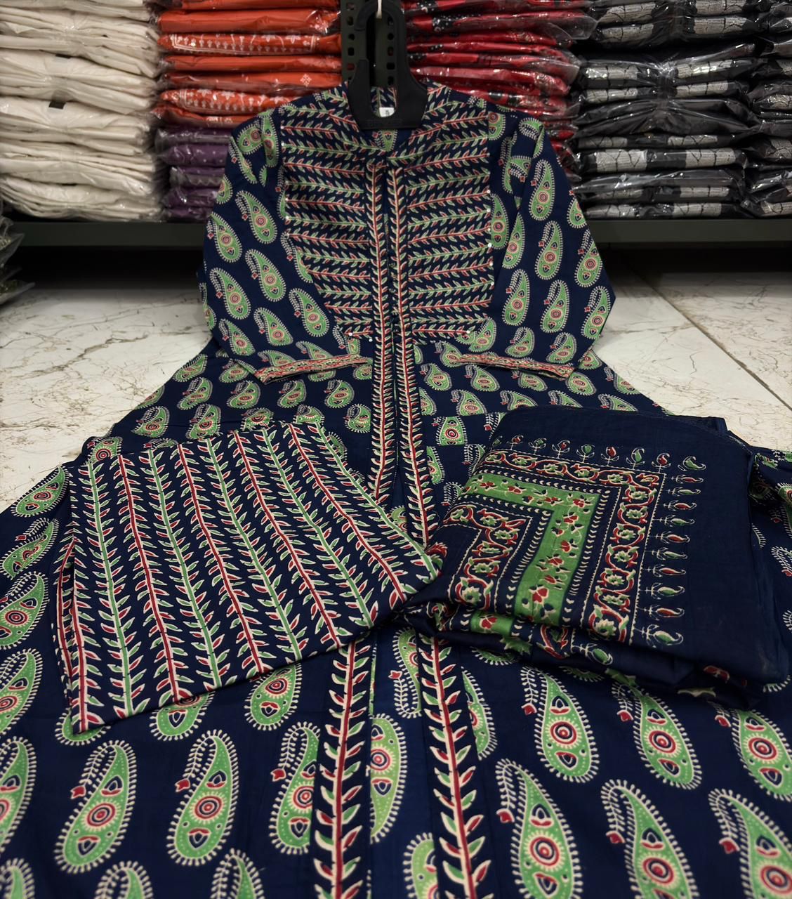 Kashni Indigo Royal Ajrakh Set