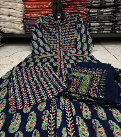 Kashni Indigo Royal Ajrakh Set